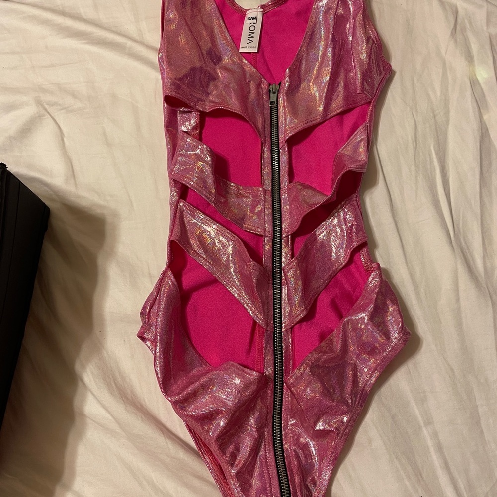 Rave Pink Shimmer Bodysuit